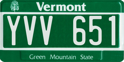 VT license plate YVV651