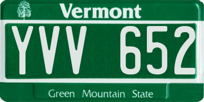 VT license plate YVV652