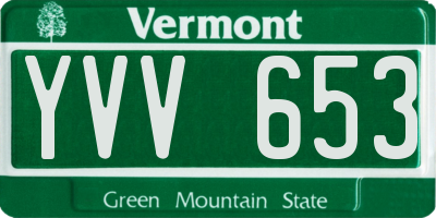 VT license plate YVV653