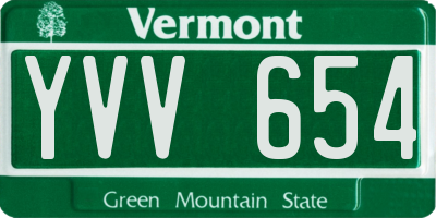 VT license plate YVV654