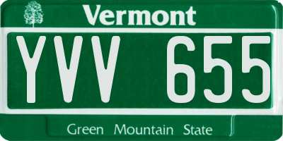 VT license plate YVV655