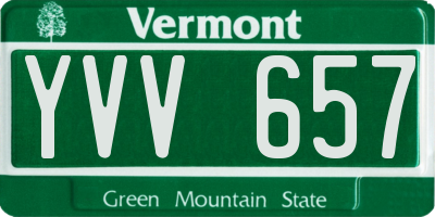 VT license plate YVV657