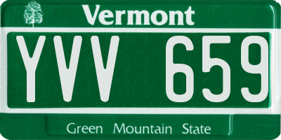 VT license plate YVV659