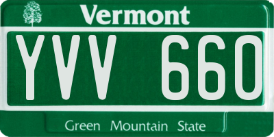 VT license plate YVV660