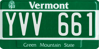 VT license plate YVV661