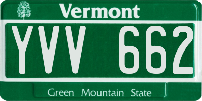 VT license plate YVV662