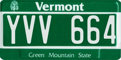 VT license plate YVV664