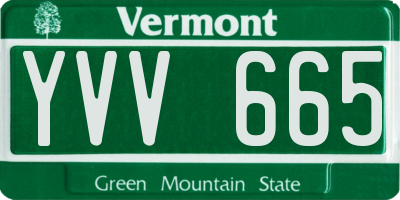 VT license plate YVV665