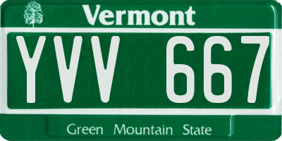 VT license plate YVV667