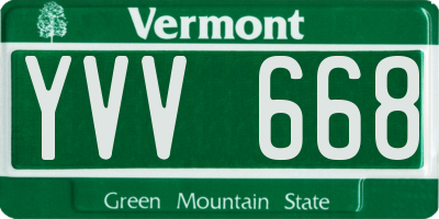 VT license plate YVV668