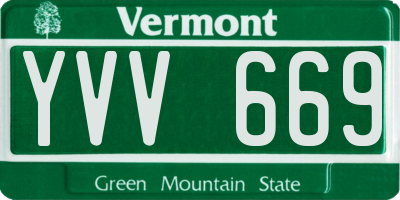 VT license plate YVV669