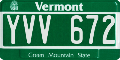 VT license plate YVV672