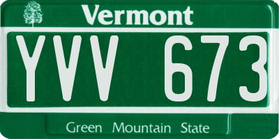 VT license plate YVV673