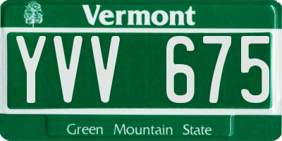 VT license plate YVV675