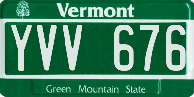 VT license plate YVV676
