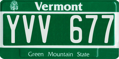 VT license plate YVV677