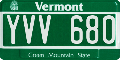 VT license plate YVV680