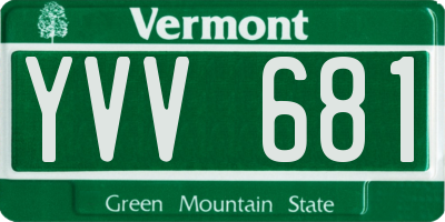 VT license plate YVV681