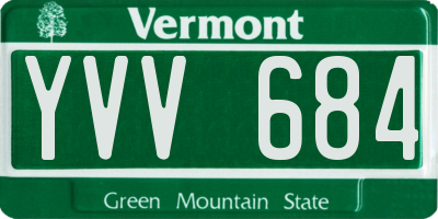 VT license plate YVV684