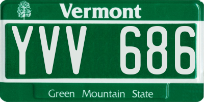 VT license plate YVV686
