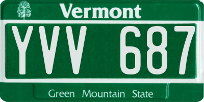VT license plate YVV687