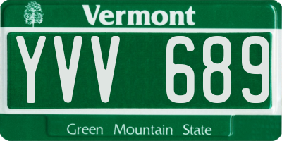 VT license plate YVV689