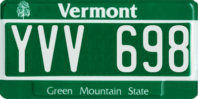 VT license plate YVV698