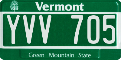 VT license plate YVV705