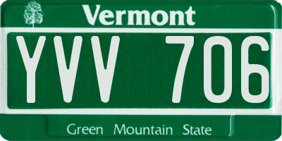 VT license plate YVV706