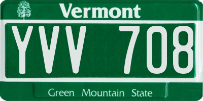 VT license plate YVV708