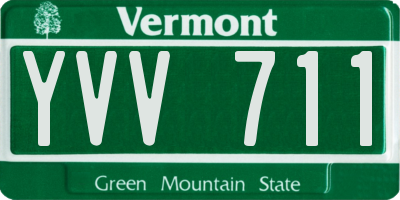 VT license plate YVV711