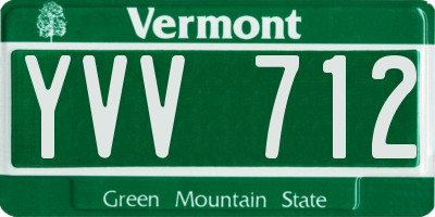 VT license plate YVV712