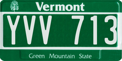 VT license plate YVV713