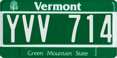 VT license plate YVV714