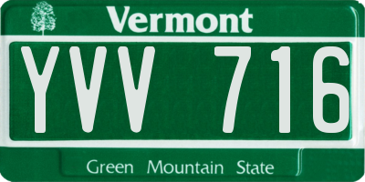 VT license plate YVV716