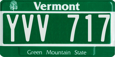 VT license plate YVV717