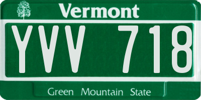 VT license plate YVV718