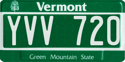 VT license plate YVV720