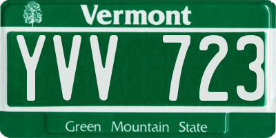 VT license plate YVV723