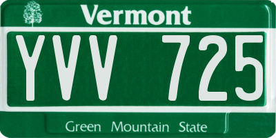 VT license plate YVV725