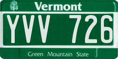 VT license plate YVV726