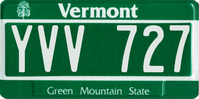 VT license plate YVV727