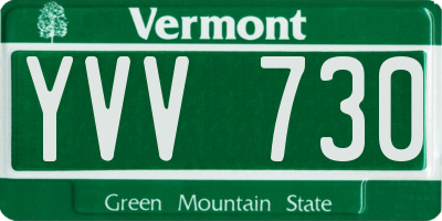 VT license plate YVV730
