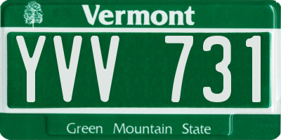 VT license plate YVV731