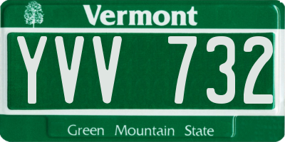 VT license plate YVV732