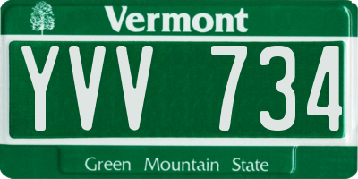 VT license plate YVV734