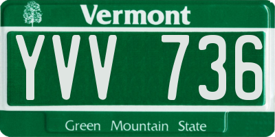 VT license plate YVV736