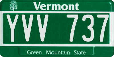 VT license plate YVV737
