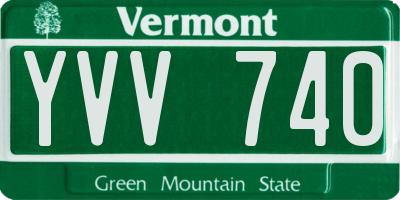 VT license plate YVV740