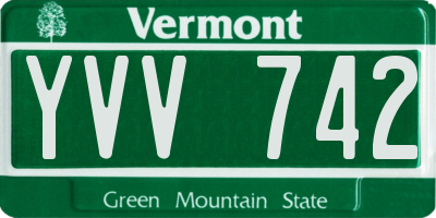 VT license plate YVV742